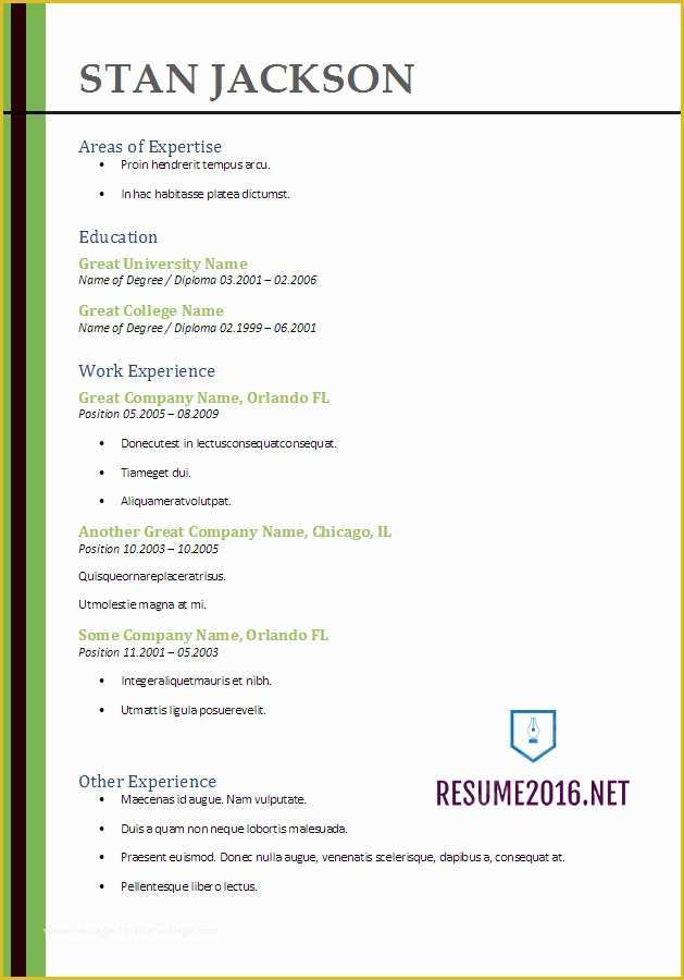 Free Professional Resume Templates 2017 Of Resume format 2017 20 Free Word Templates