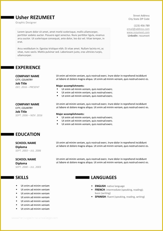 Free Professional Resume Templates 2017 Of Ueno Professional Resume Template