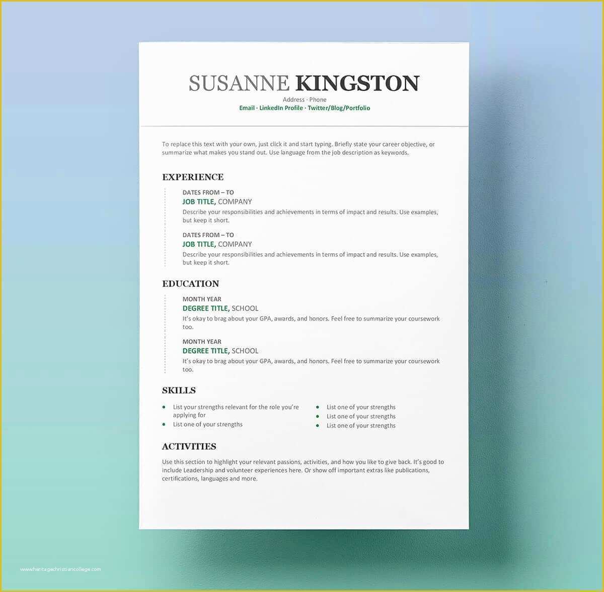 Free Professional Resume Templates Microsoft Word Of 20 Free Professional Resume Templates Microsoft Word