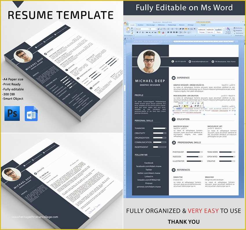 Free Professional Resume Templates Word Of 25 Professional Ms Word Resume Templates with Simple