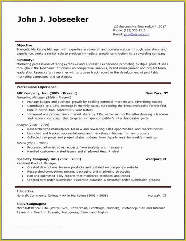 Free Professional Resume Templates Word Of Free Professional Resume Templates Download