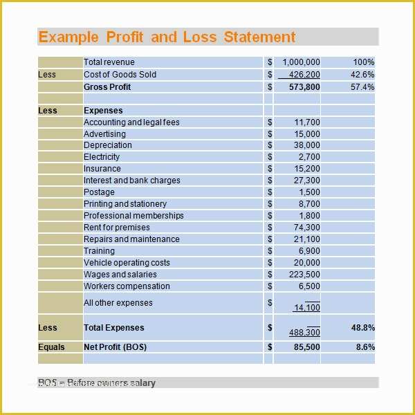 Free Profit and Loss Template for Self Employed Of 20 Sample Profit and Loss Templates Docs Pdf Apple