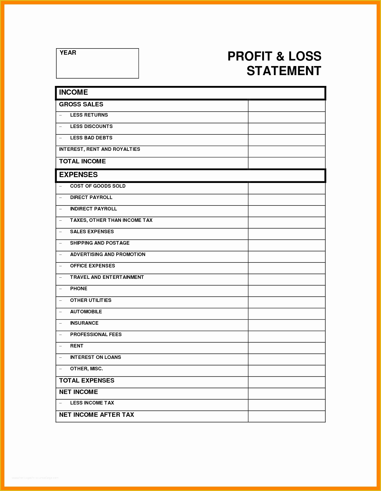 Free Profit and Loss Template for Self Employed Of Free Profit and Loss Template for Self Employed