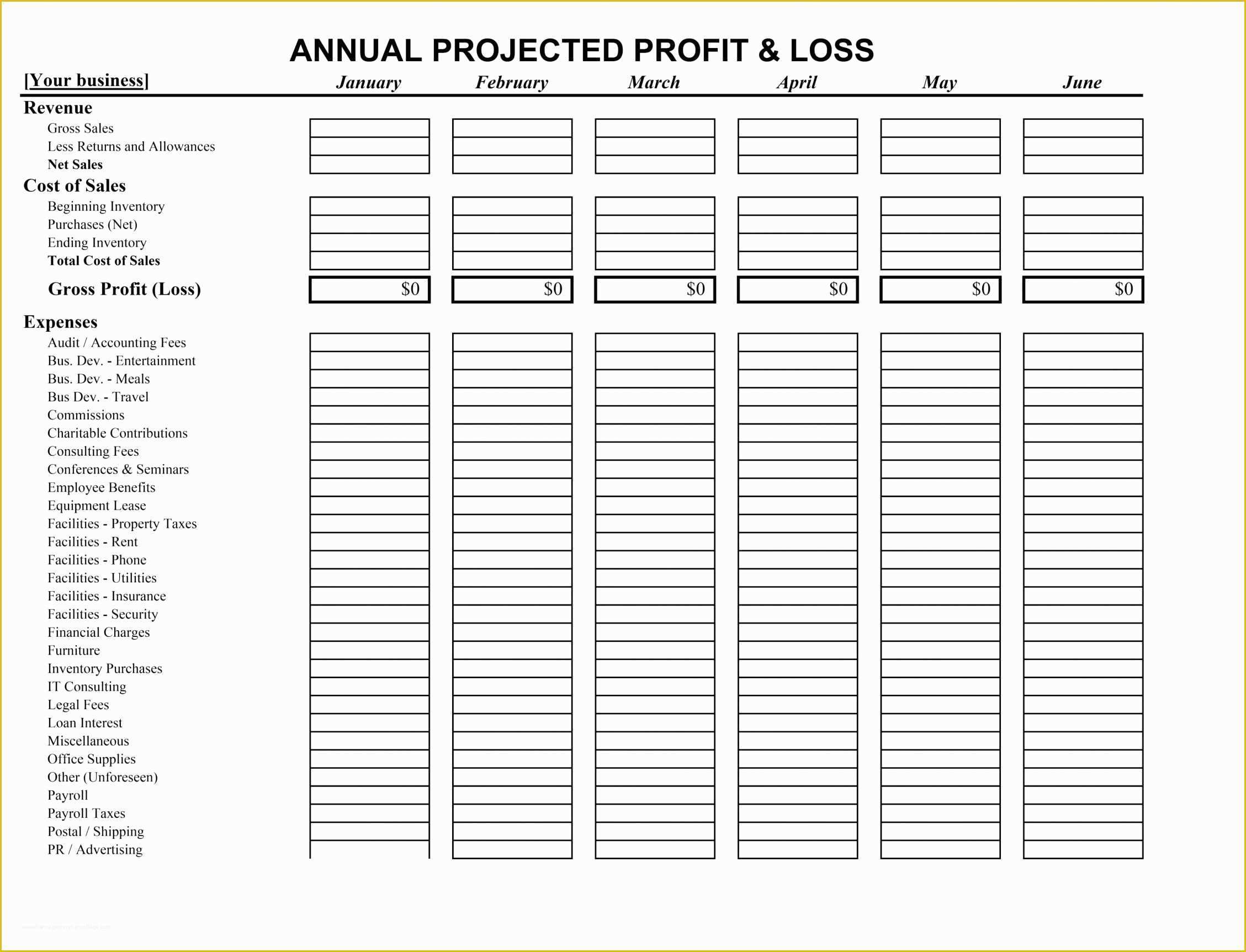 Free Profit and Loss Template for Self Employed Of Free Sample Profit and Loss Statement for Self Employed