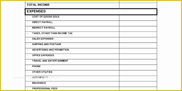 Free Profit and Loss Template for Self Employed Of Profit and Loss Statement for Self Employed 1 Profit and