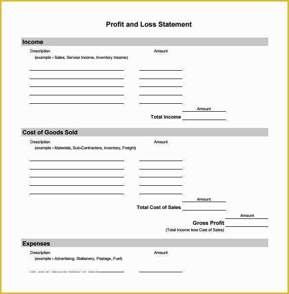 Free Profit and Loss Template for Self Employed Of Profit and Loss Template 20 Download Free Documents In