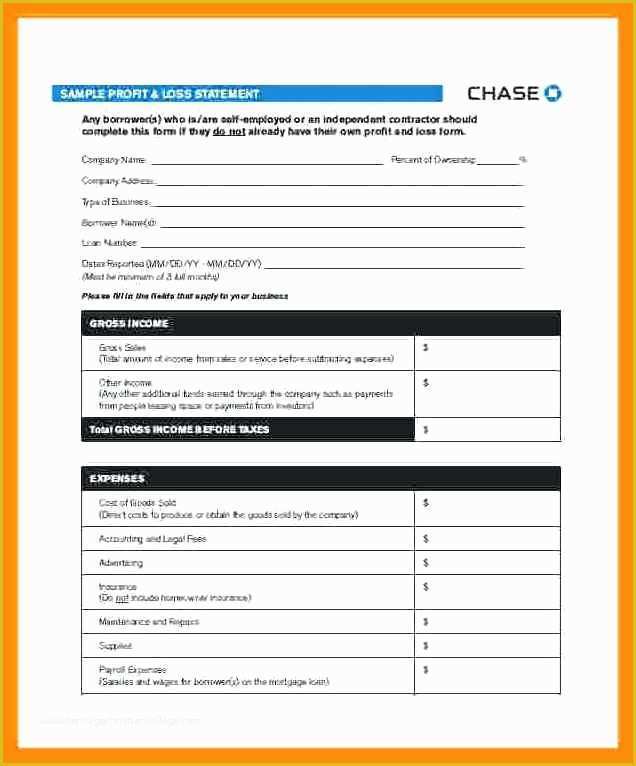 Free Profit and Loss Template for Self Employed Of Profit and Loss Template for Self Employed Simple