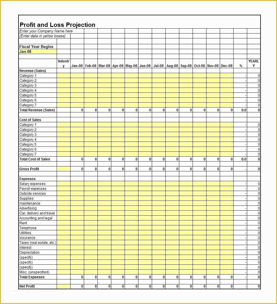 Free Profit and Loss Template Of 35 Profit and Loss Statement Templates & forms