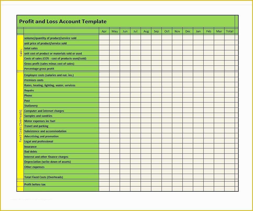 Free Profit and Loss Template Of 35 Profit and Loss Statement Templates &amp; forms