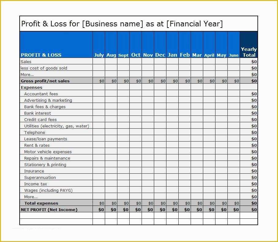 Free Profit and Loss Template Of 35 Profit and Loss Statement Templates &amp; forms