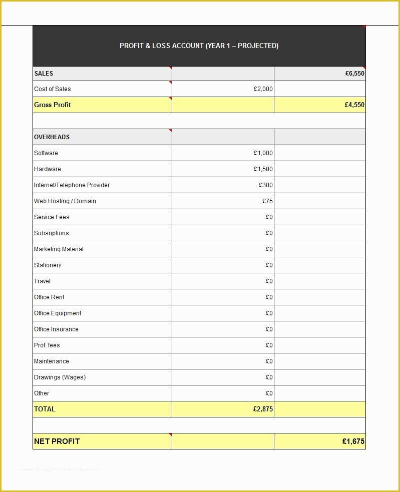 Free Profit and Loss Template Of 38 Free Profit and Loss Statement Templates & forms Free