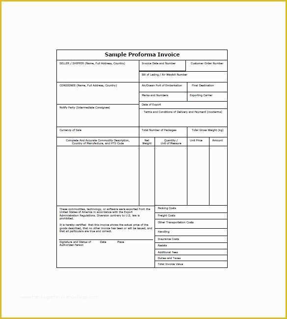 Free Proforma Invoice Template Download Of 15 Proforma Invoice Templates Pdf Doc Excel