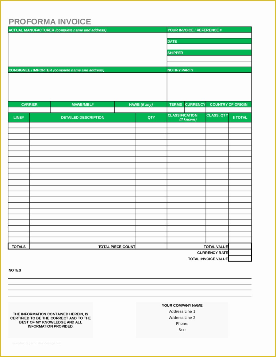 Free Proforma Invoice Template Download Of 2019 Proforma Invoice Fillable Printable Pdf & forms