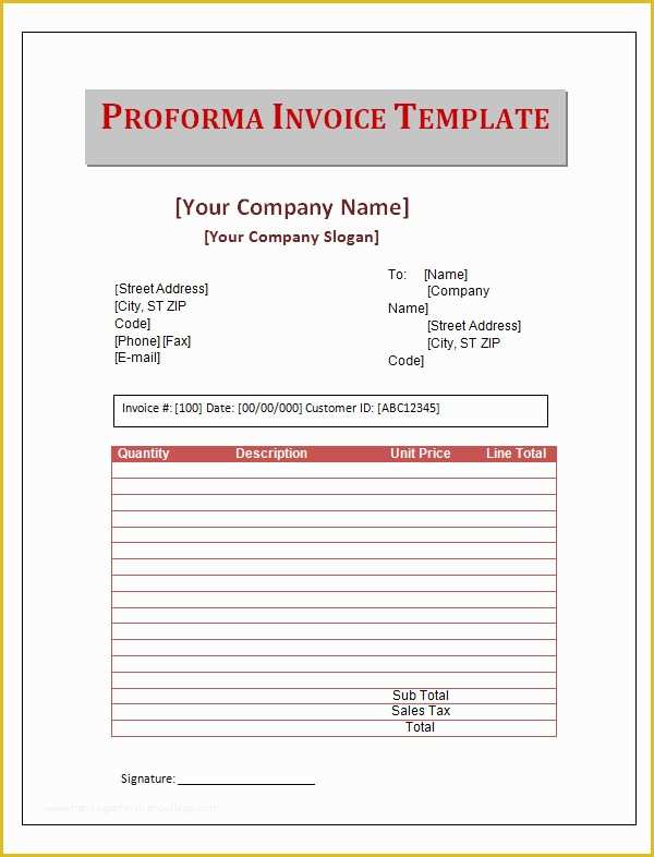 Free Proforma Invoice Template Download Of 7 Proforma Invoice Templates Download Free Documents In