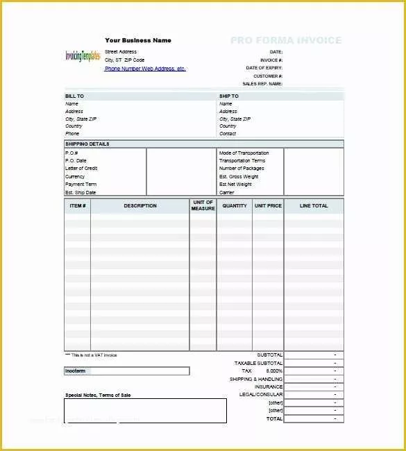 48 Free Proforma Invoice Template Download