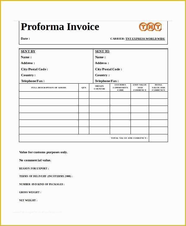 Free Proforma Invoice Template Download Of Proforma Invoice 13 Free Word Excel Pdf Documents