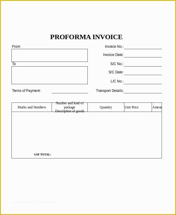 Free Proforma Invoice Template Download Of Proforma Invoice 13 Free Word Excel Pdf Documents