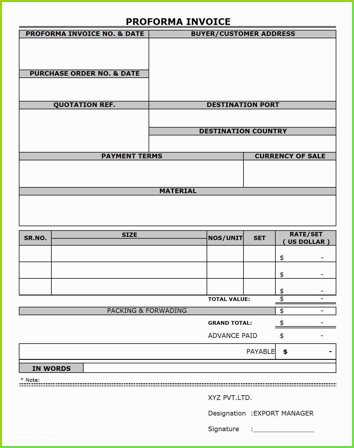 Free Proforma Invoice Template Download Of Proforma Invoice Template Download Free Invoice Template