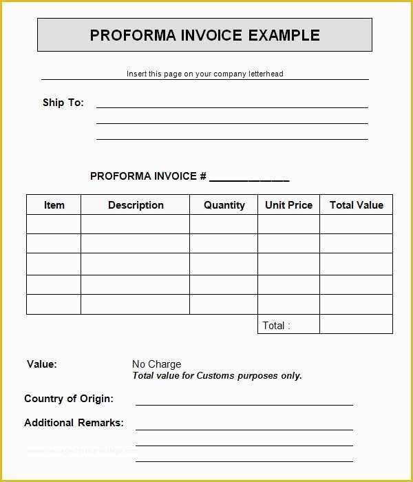Free Proforma Invoice Template Download Of Proforma Invoice Template Free