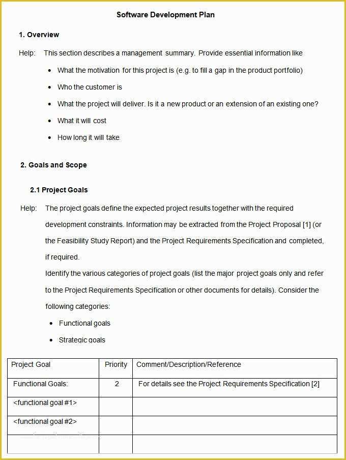 Free Program Management Templates Of software Development Plan Template