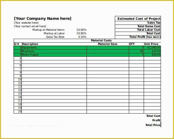 Free Project Estimate Template Of 26 Blank Estimate Templates Pdf Doc Excel Odt