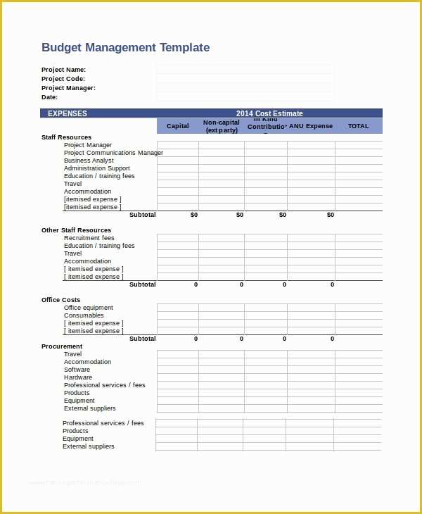 Free Project Estimate Template Of 8 Bud Estimate Templates