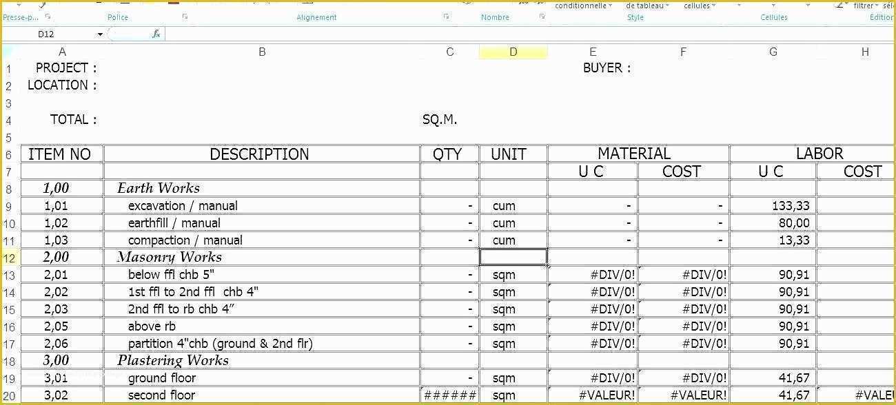 Free Project Estimate Template Of Download Parametric Cost Estimating Template Below It