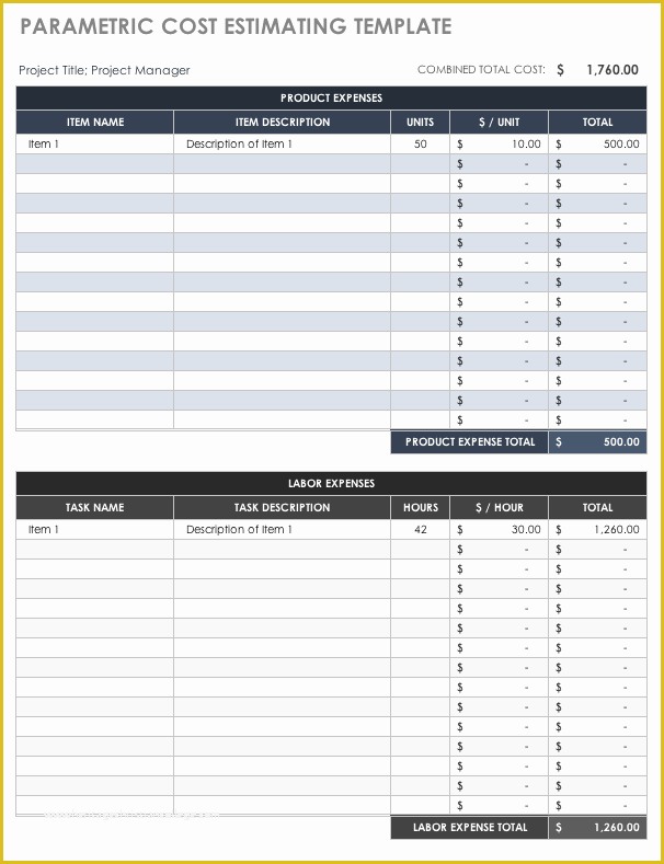 Free Project Estimate Template Of Free Estimate Templates