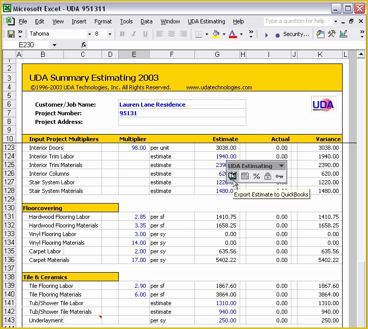 Free Project Estimate Template Of Project Cost Estimate Template Excel Free Construction