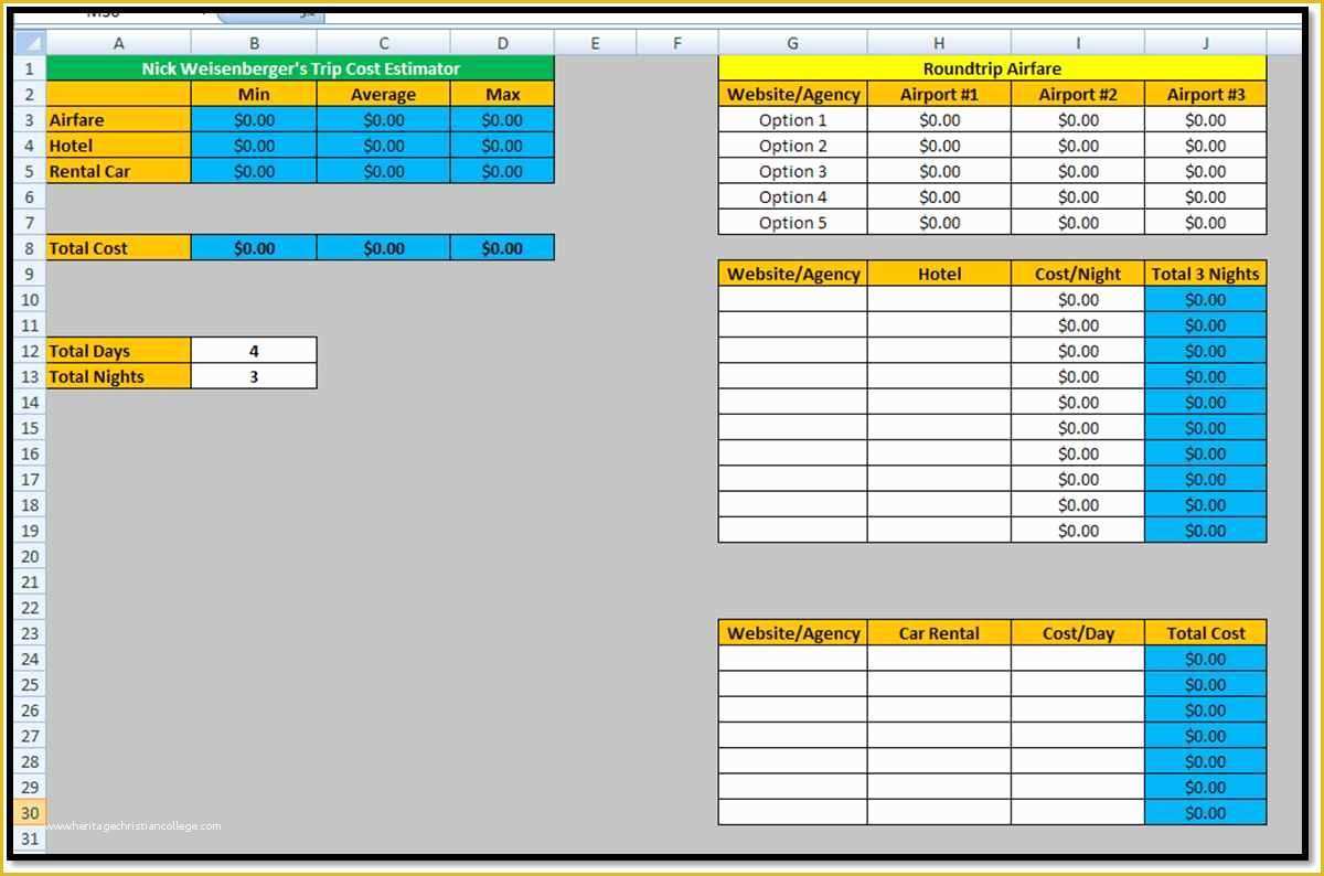Free Project Estimate Template Of Project Cost Estimating Spreadsheet Templates for Excel