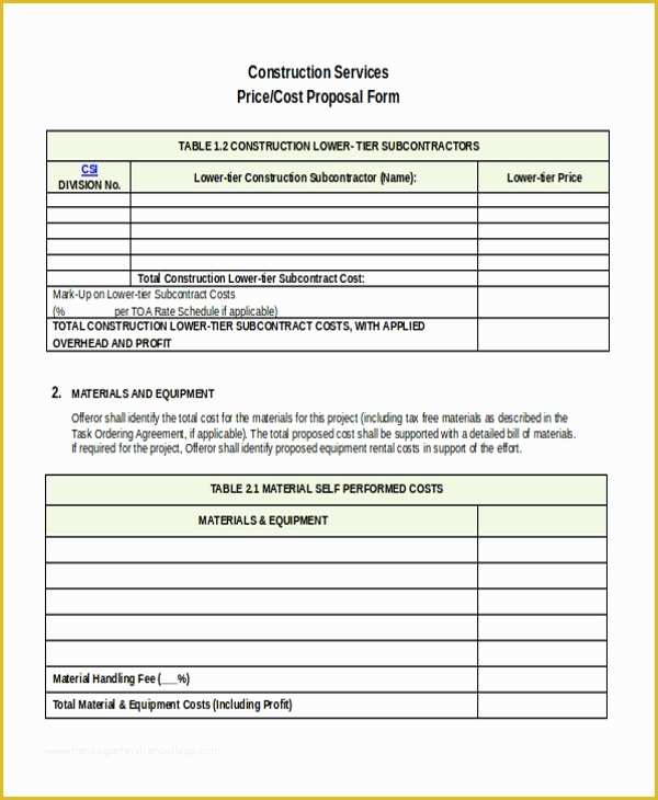 Free Project Estimate Template Of Project Estimate Templates 7 Free Word Pdf Documents