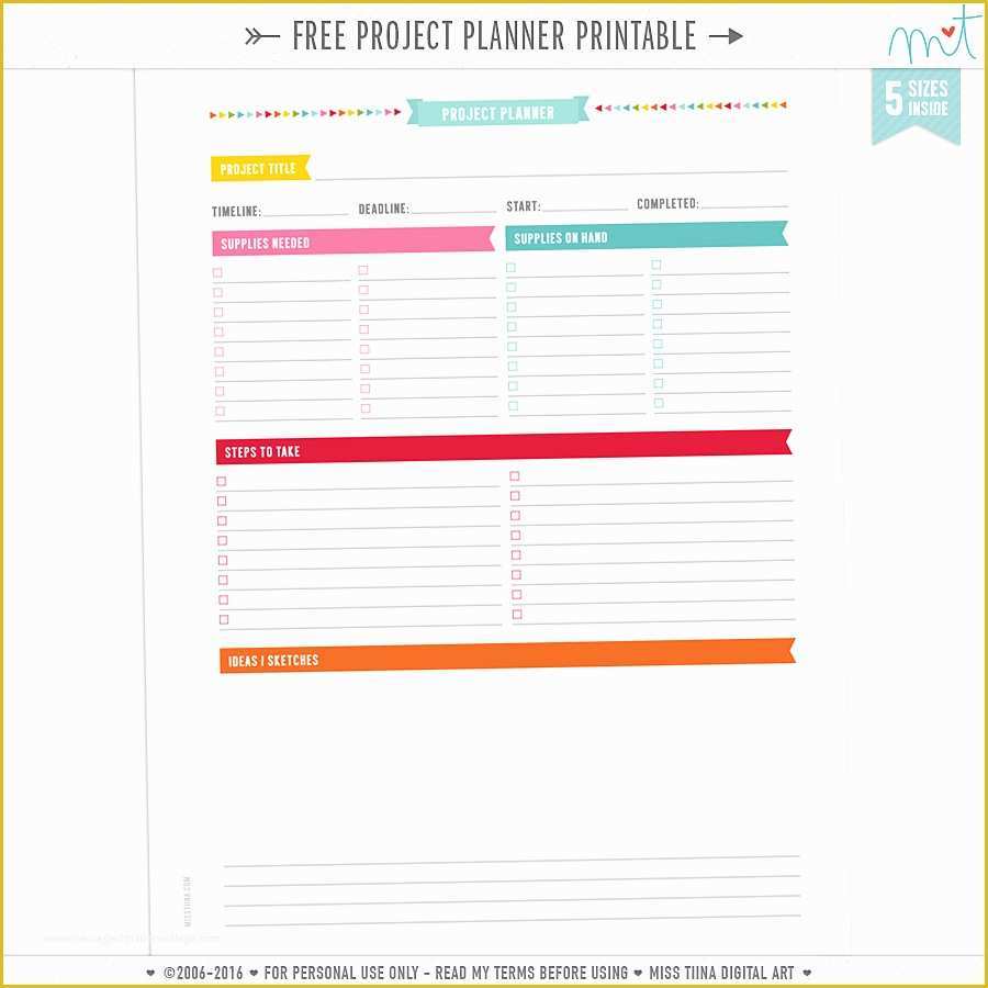 Free Project Life Templates Of Free Project Planner Current Projects Planner Page