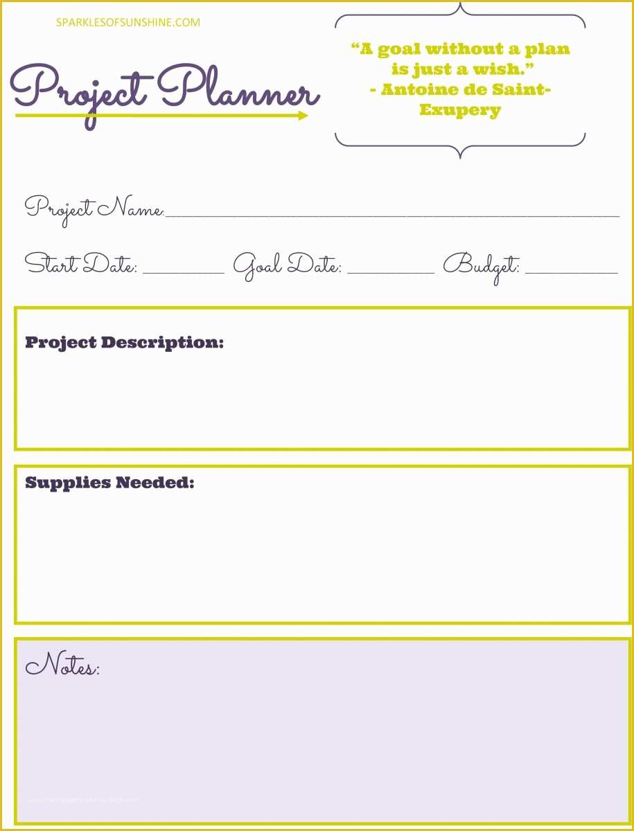 Free Project Life Templates Of Free Project Planner Printable Sparkles Of Sunshine