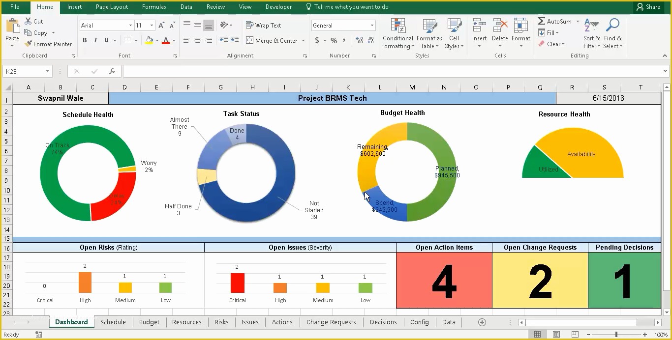Free Project Management Templates Excel 2016 Of Project Tracking with Master Excel Project Manager Free