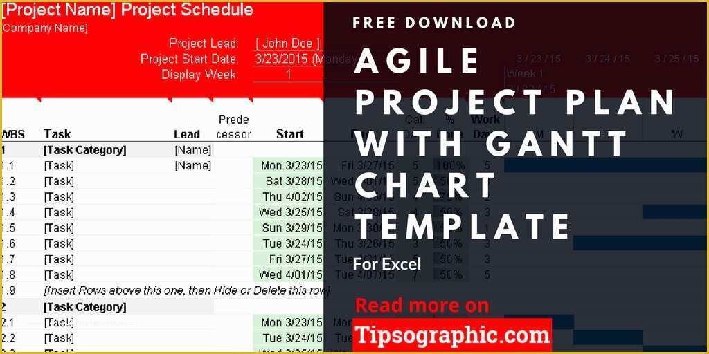 Free Project Plan Gantt Chart Excel Template Of Agile Project Plan Template for Excel with Gantt Chart