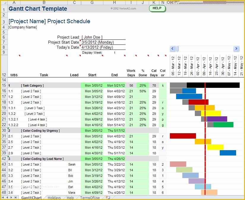 Free Project Plan Gantt Chart Excel Template Of Gantt Chart Template Pro for Excel