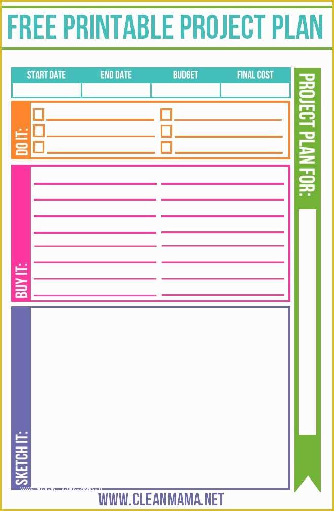 Free Project Plan Template Of Free Project Planner Free Printables Pinterest