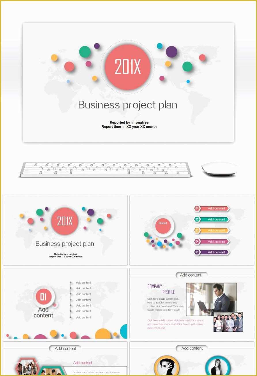 Free Project Plan Template Powerpoint Of Awesome Multicolor Micro Stereoscopic Business Project