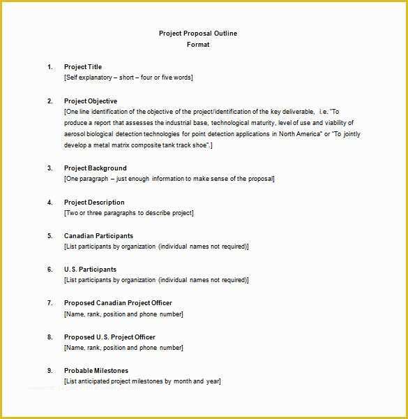 Free Project Proposal Templates for Word Of Project Outline Template 8 Free Word Excel Pdf format