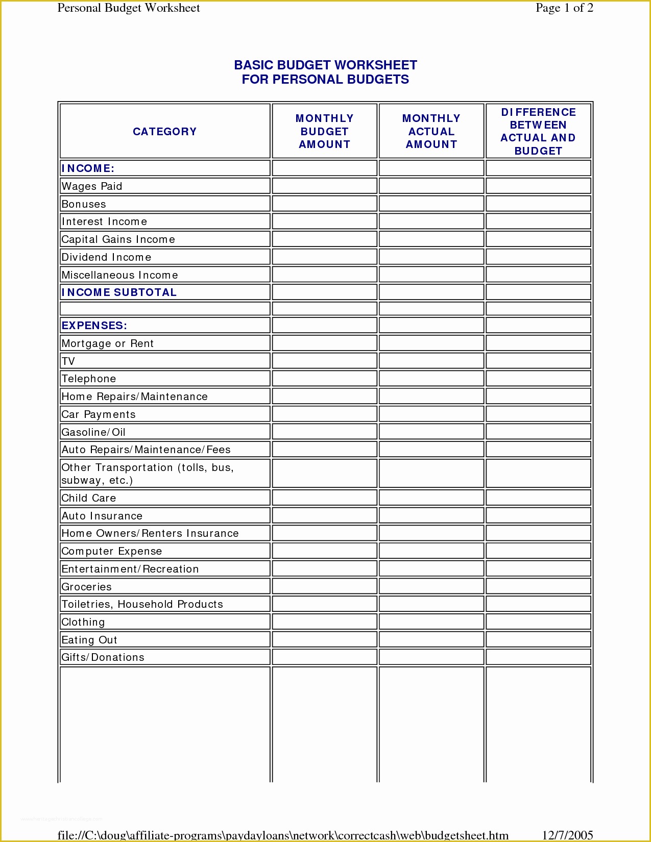 Free Project Templates Of Basic Bud Template