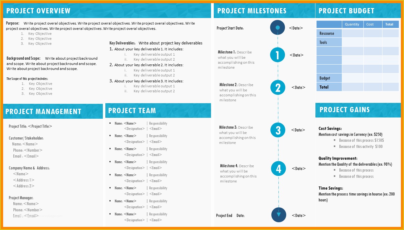 Free Project Templates Of Chart Free Download Project Charter Template Project