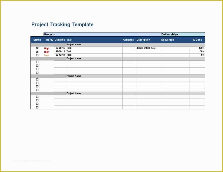 Free Project Tracking Template Of 50 Free Multiple Project Tracking Templates [excel & Word