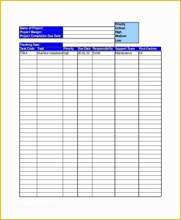 Free Project Tracking Template Of Excel Project Tracker Template 6 Free Excel Document
