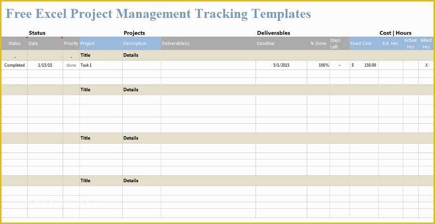 Free Project Tracking Template Of Free Excel Project Management Templates