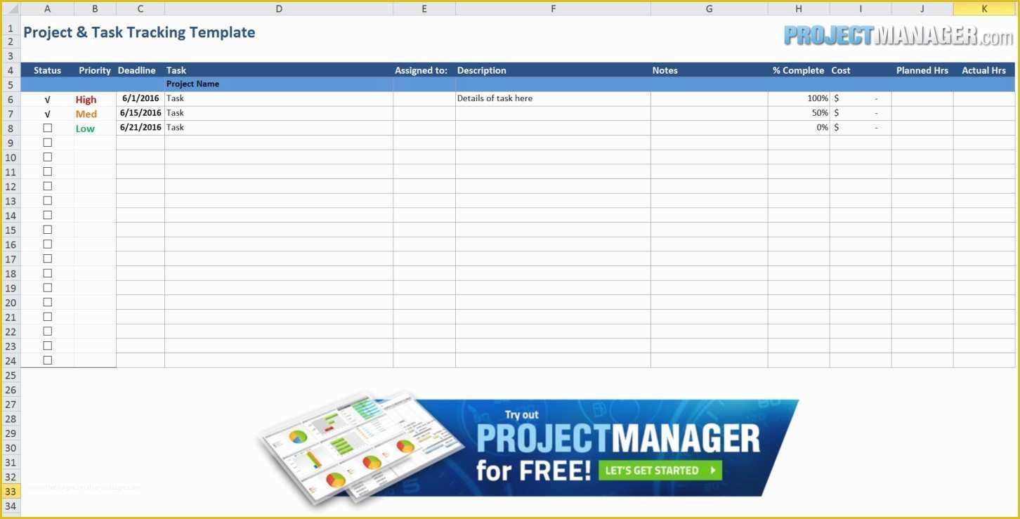 Free Project Tracking Template Of Unique Free Excel Task Management Tracking Templates