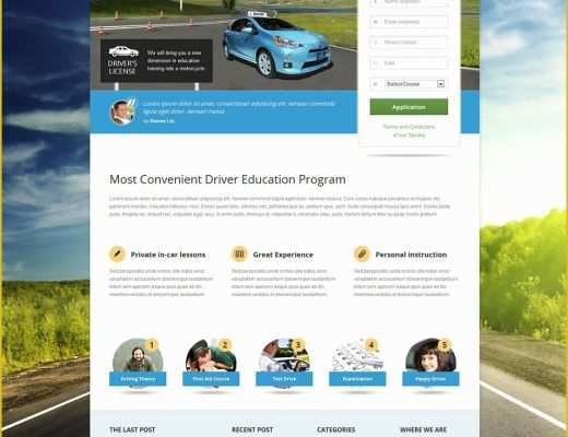 Free Project Website Templates Of Best Driving School Website Templates