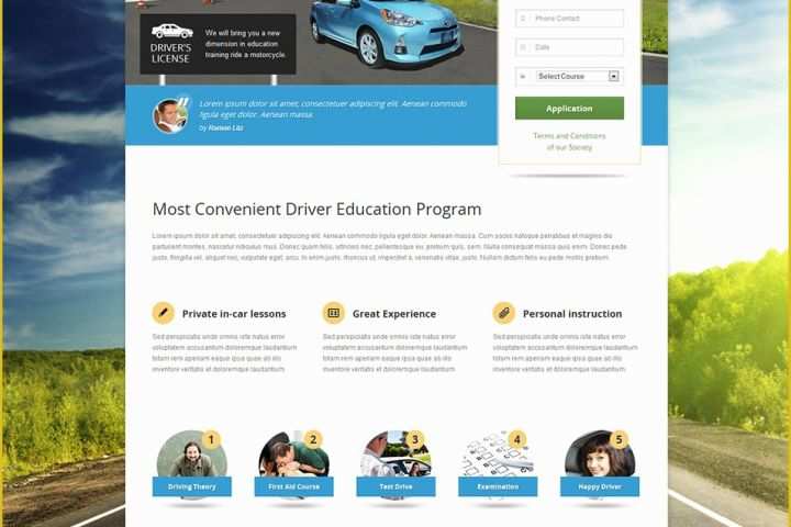 Free Project Website Templates Of Best Driving School Website Templates