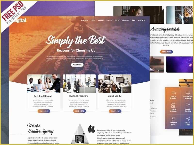 Free Project Website Templates Of Free Creative Agency Website Psd Template Download