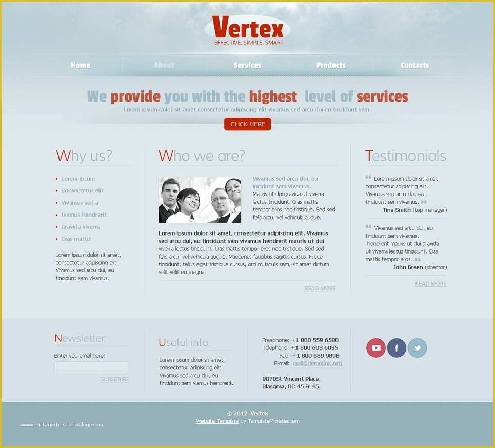 Free Project Website Templates Of Free Web Template for Business Project