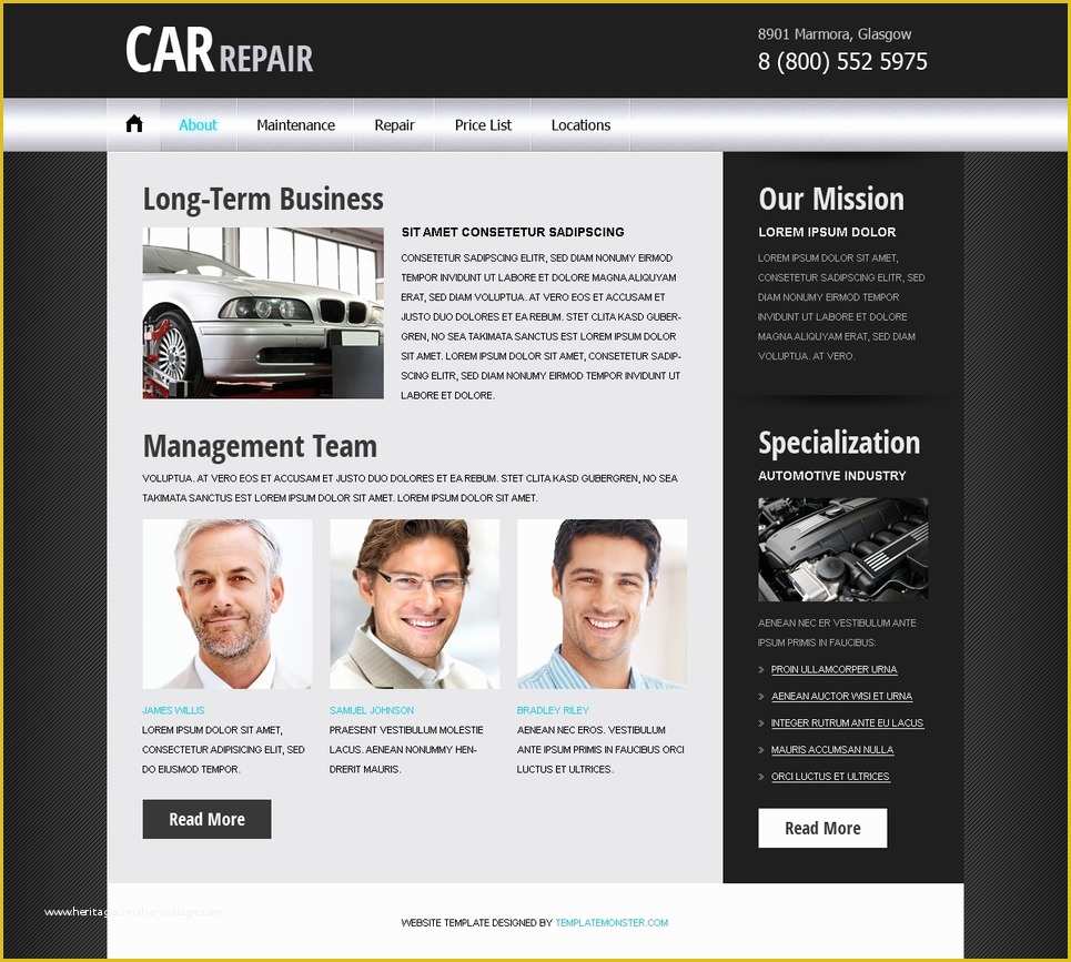 Free Project Website Templates Of Free Website Template Car Auto Project